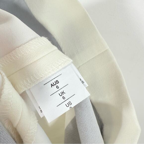 Nicholas Black White Stripe High Rise A Line Pleated Knee Length Skirt Size 2 - Picture 9 of 12